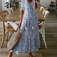Women's Solid Viscose Boho Dress