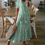Women's Solid Viscose Boho Dress