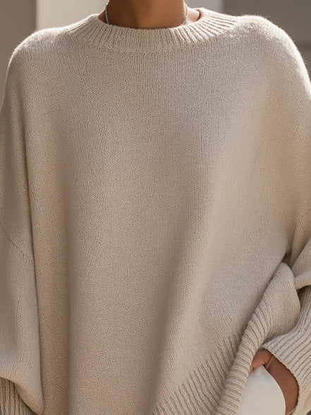 Women's Solid Knit Oversized Jumper