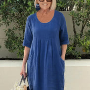 Women's Solid Cotton Summer Dress