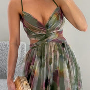 Women's Solid Chiffon Maxi Dress
