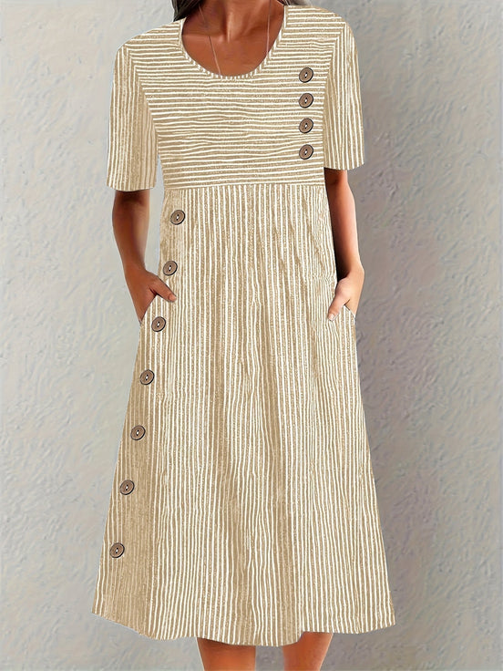 Women's Striped Cotton Summer Dress