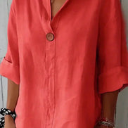 Women's Solid Linen Relaxed Top