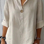 Women's Solid Linen Relaxed Top