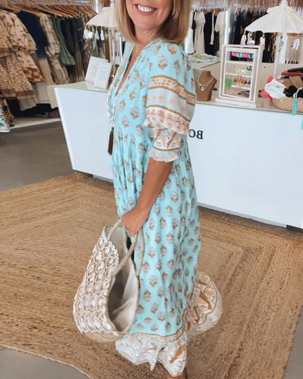 Women's Floral V-Neck Dress