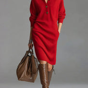 Women's Solid Knit Sweater Dress