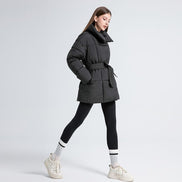 Women's Solid Quilted Wool Coat