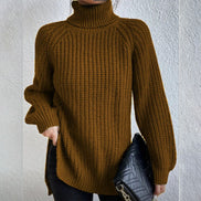 Women's Solid Knit Turtleneck Jumper