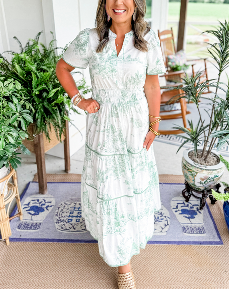 Women's Toile Cotton Maxi Dress
