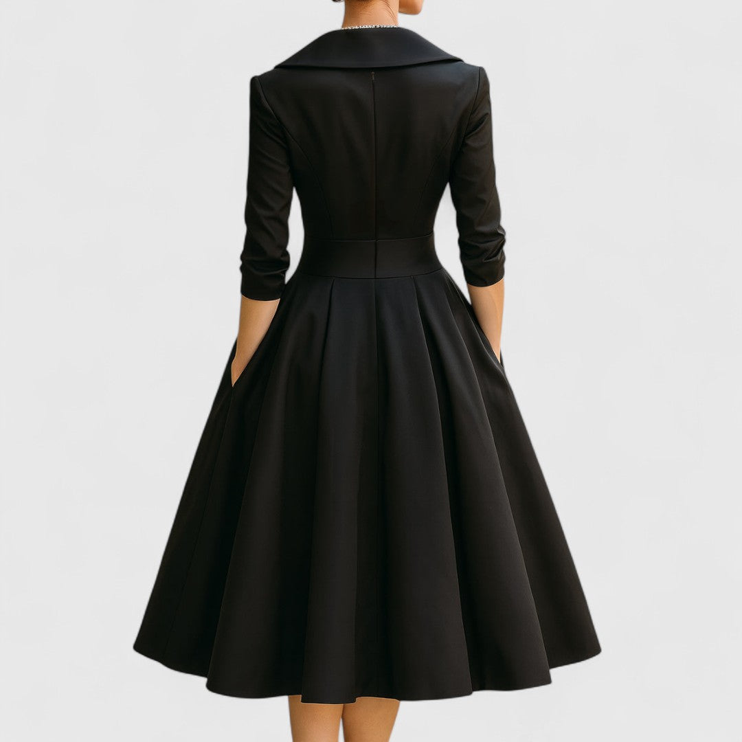 Women's Solid Satin Midi Dress