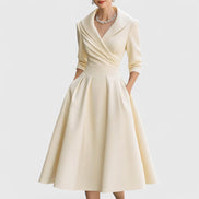 Women's Solid Satin Midi Dress