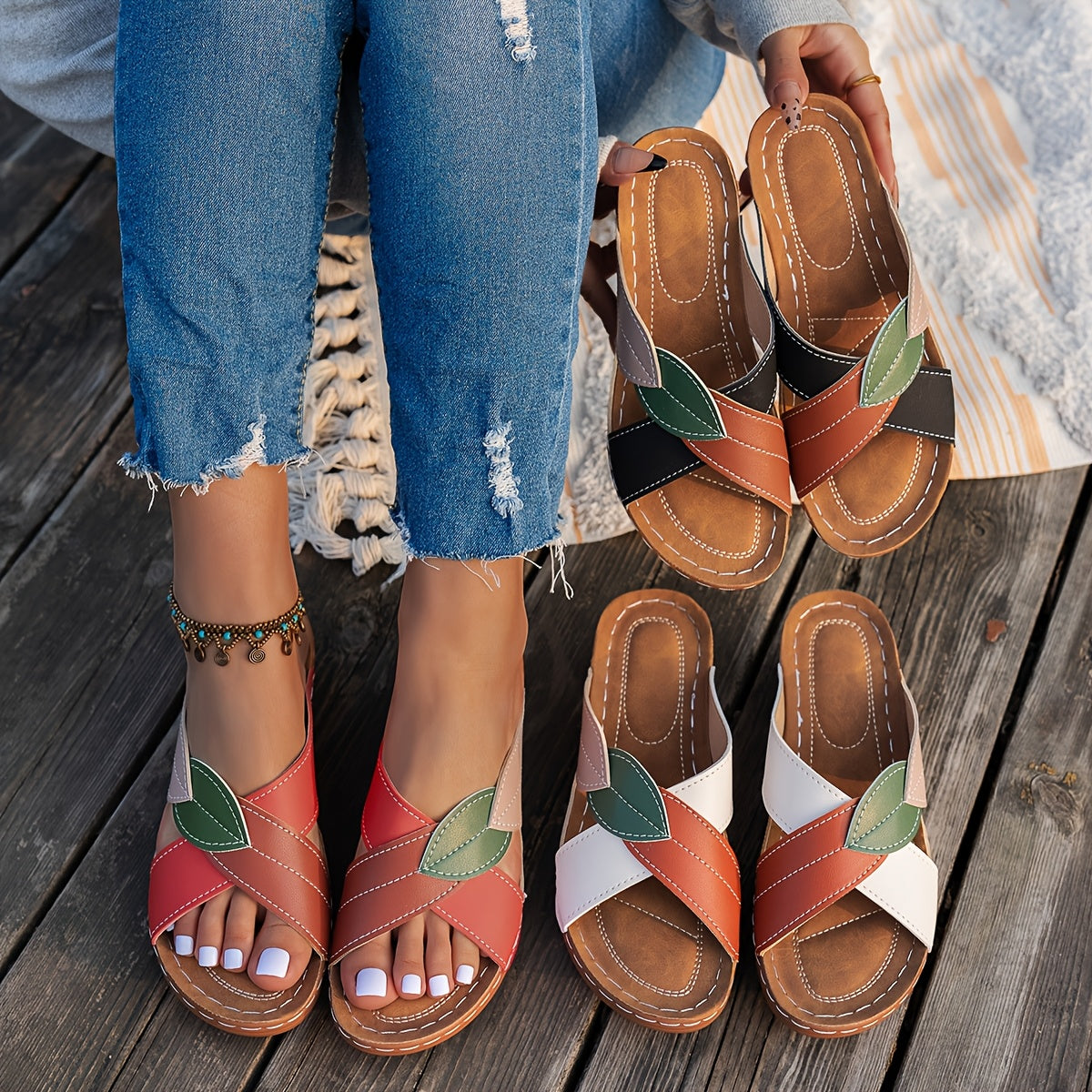 Women's Neutral Leather Orthopaedic Sandals