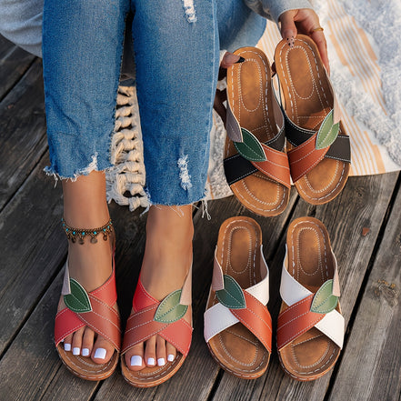 Women's Neutral Leather Orthopaedic Sandals