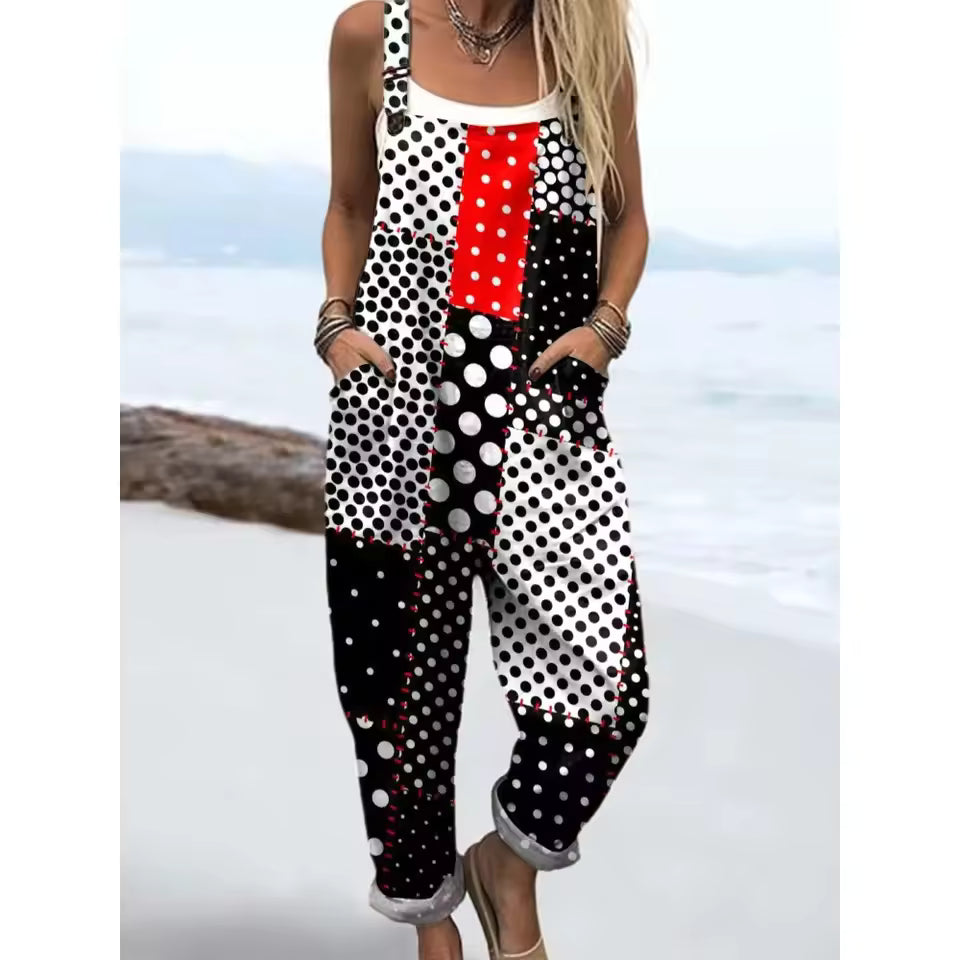 Women's Colourful Striped Cotton Overalls