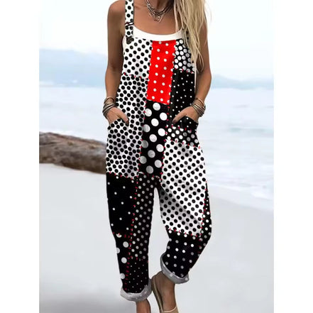 Women's Colourful Striped Cotton Overalls