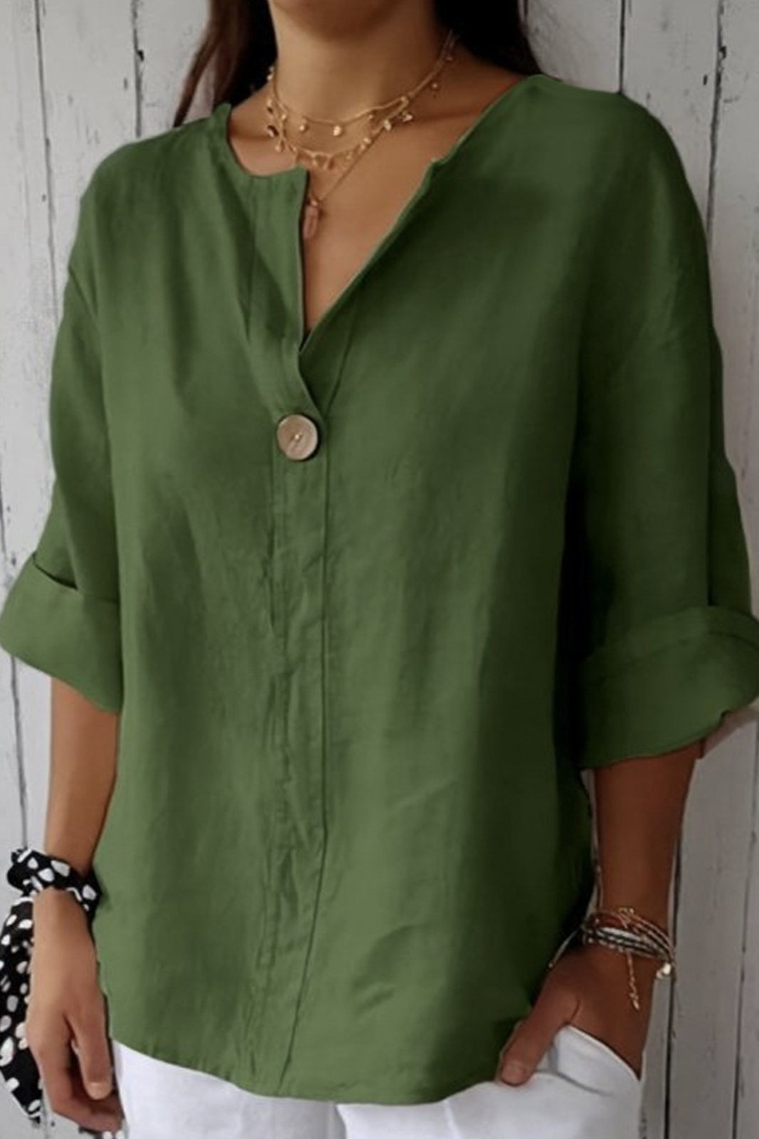 Women's Solid Linen Relaxed Top