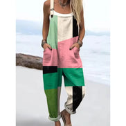 Women's Colourful Striped Cotton Overalls