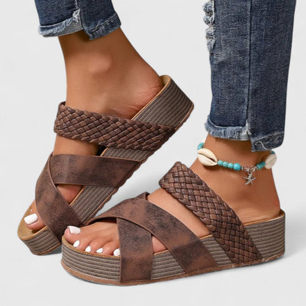 Women's Neutral Leather Sandals