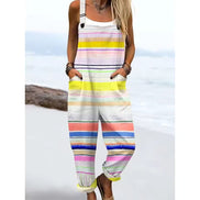 Women's Colourful Striped Cotton Overalls