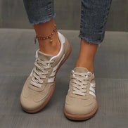 Women's Beige Fabric Sneakers