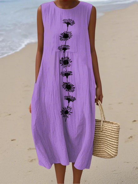 Women's Violet Bloom Midi Dress