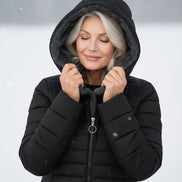 Women's Solid Fleece Puffer Coat