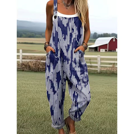 Women's Colourful Striped Cotton Overalls