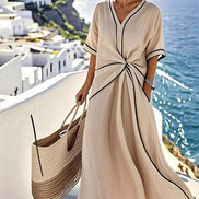 Women's Striped Cotton Summer Dress