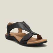 Women's Black Leather Orthopaedic Sandals