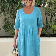 Women's Solid Cotton Summer Dress