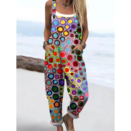 Women's Colourful Striped Cotton Overalls