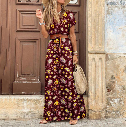 Women's Boho Cotton Maxi Dress