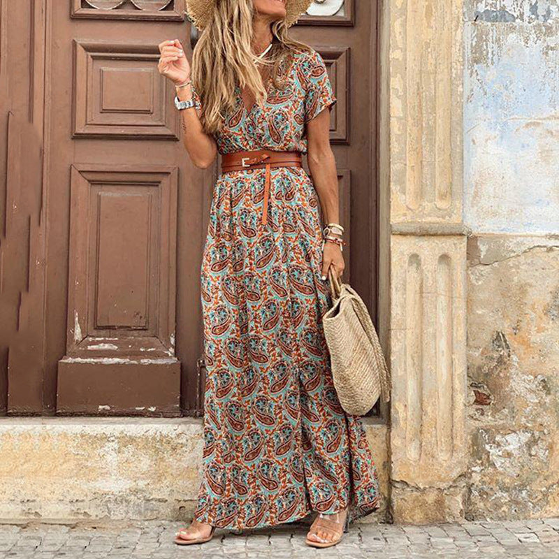 Women's Boho Cotton Maxi Dress