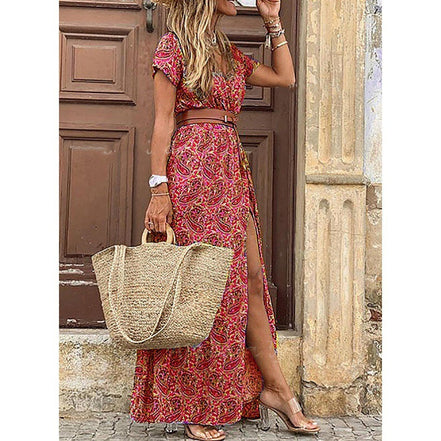 Women's Boho Cotton Maxi Dress