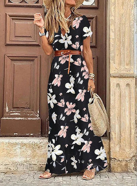 Women's Boho Cotton Maxi Dress