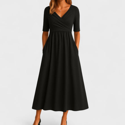 Women's Solid Satin Midi Dress