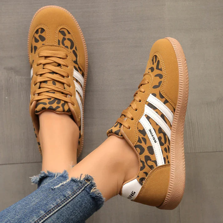Women's Beige Fabric Sneakers