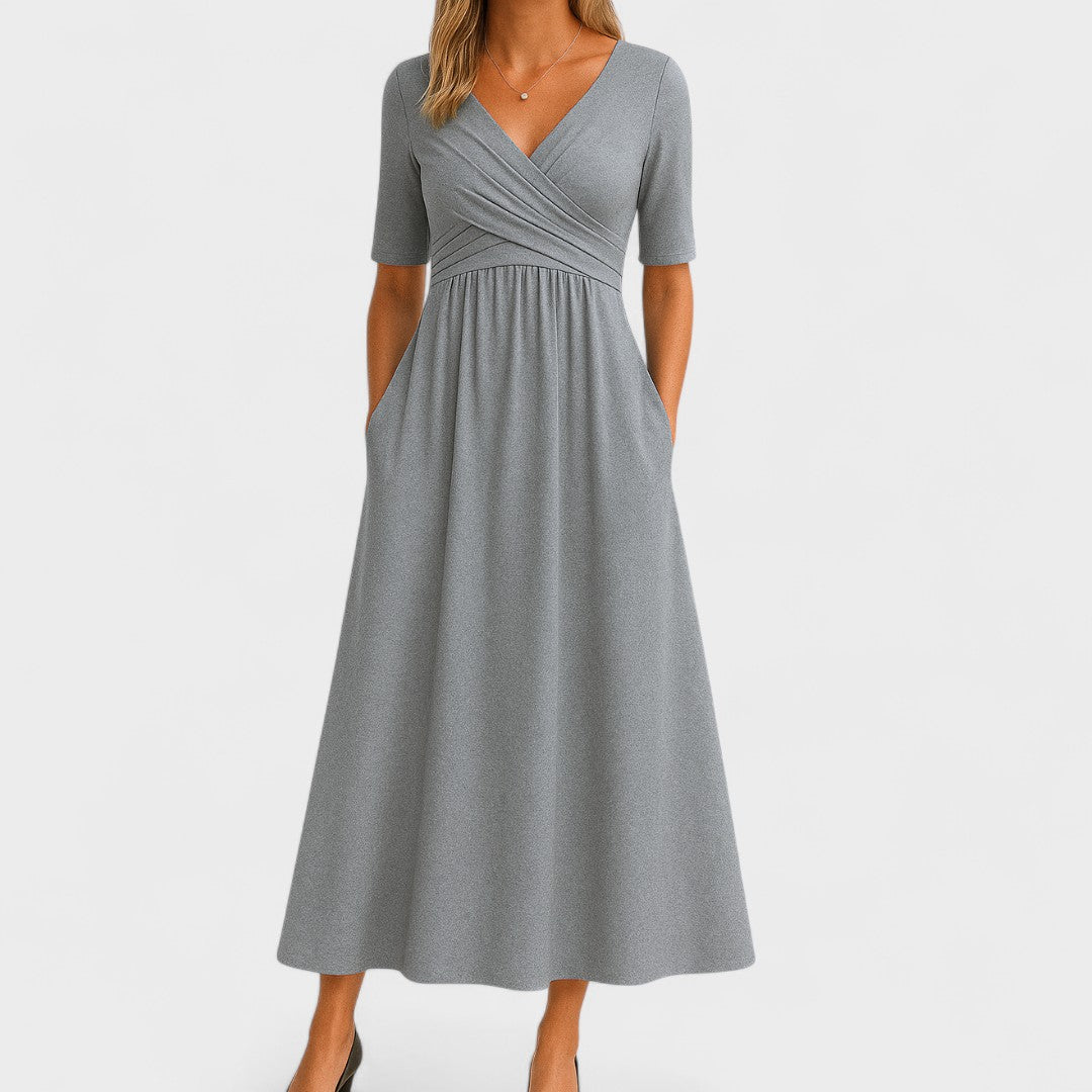 Women's Solid Satin Midi Dress