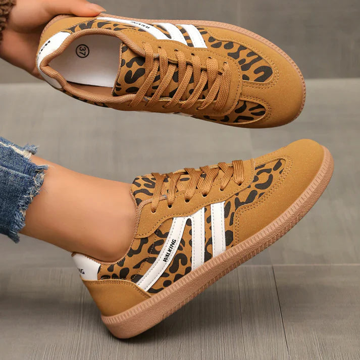 Women's Beige Fabric Sneakers