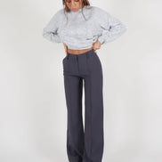 Women's Solid Wide-Leg Trousers