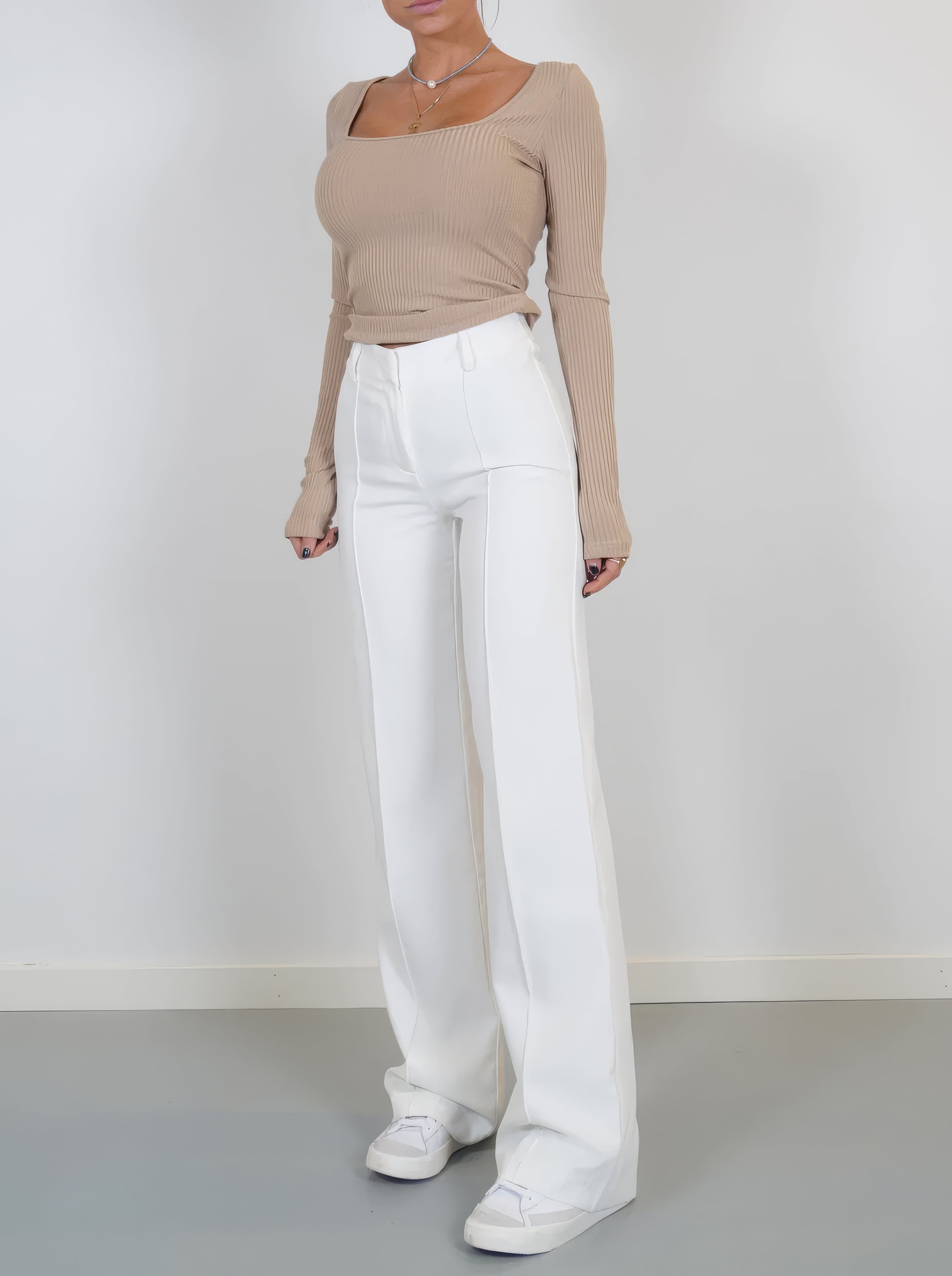 Women's Solid Wide-Leg Trousers