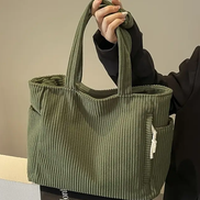 Women's Ribbed Leather Tote Bag