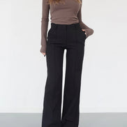 Women's Solid Wide-Leg Trousers