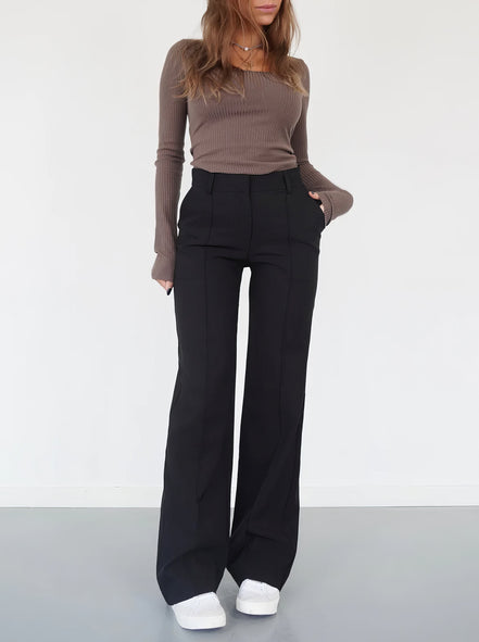 Women's Solid Wide-Leg Trousers