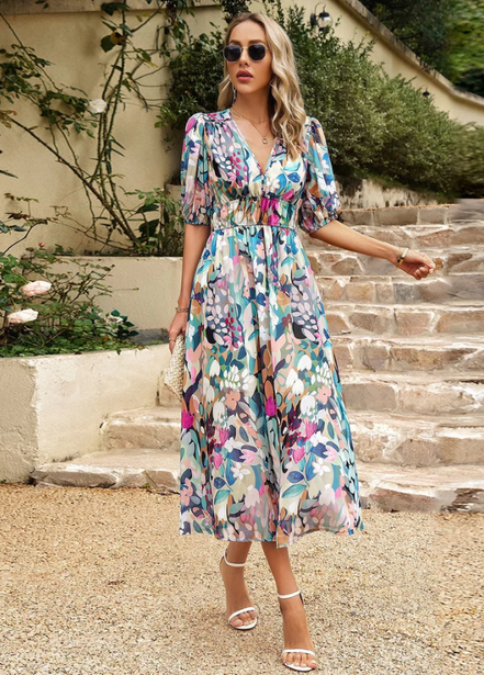 Women's Floral Midi Dress