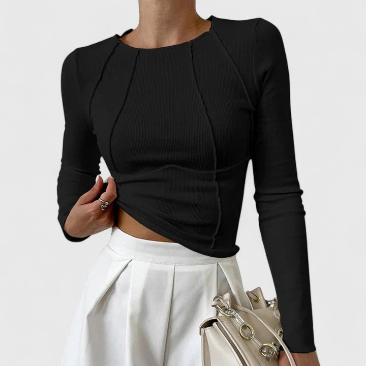 Women's Solid Jersey Long Sleeve Top