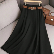Women's Solid Cotton A-Line Skirt