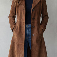 Women's Vintage Suede Longline Coat