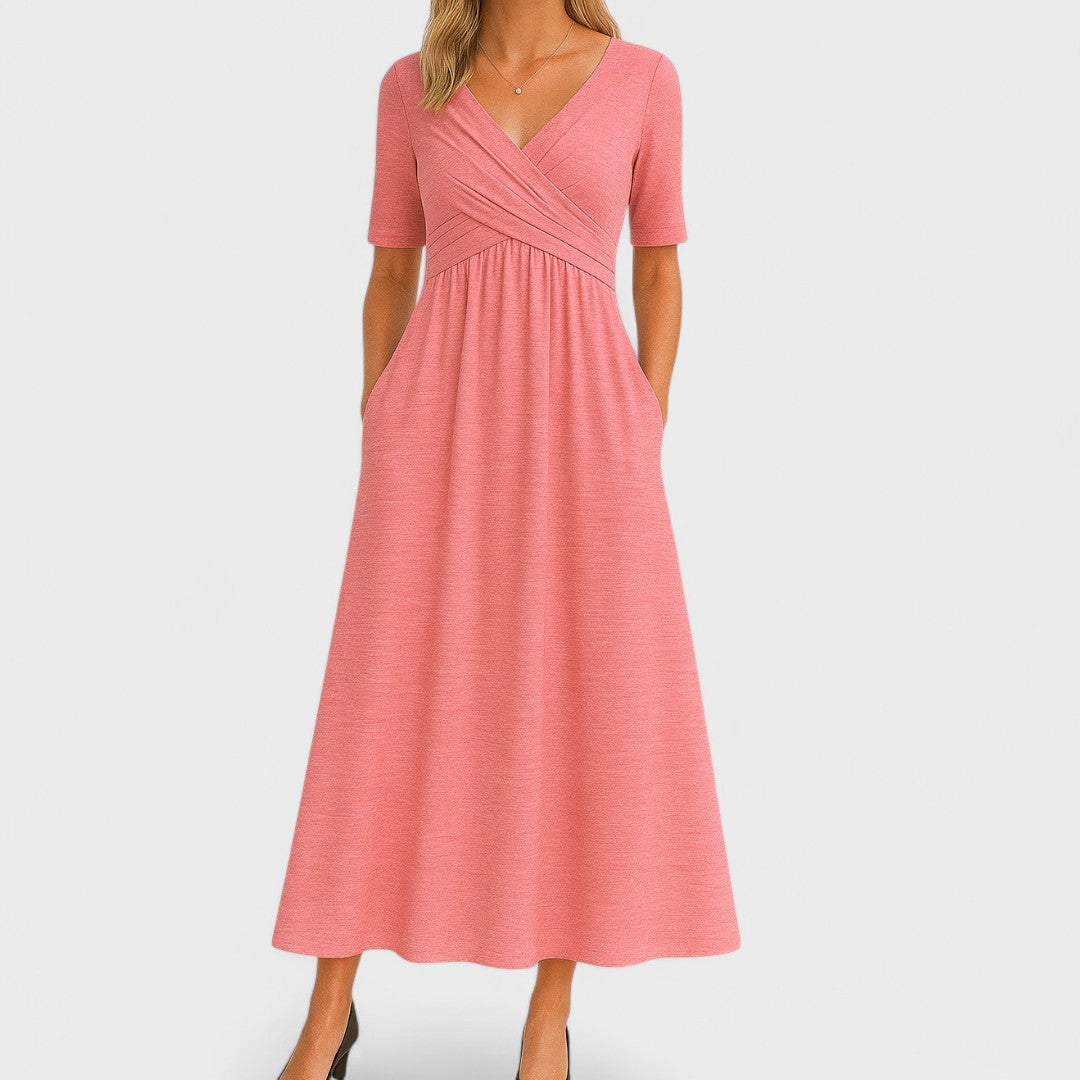 Women's Solid Satin Midi Dress