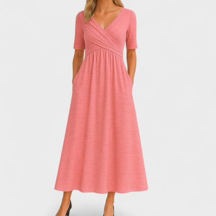 Women's Solid Satin Midi Dress